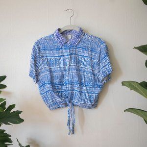 American Apparel crop top button up shirt